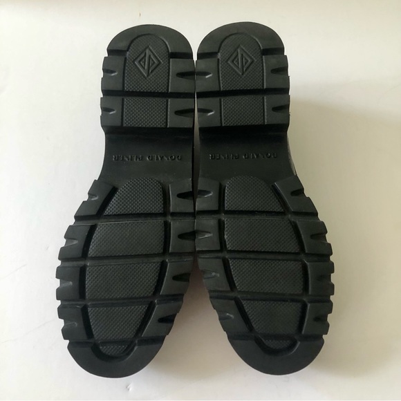 Donald Pliner Hope Loafers Black Patent Leather Croc Embossed Platform Size 8 - Picture 7 of 10